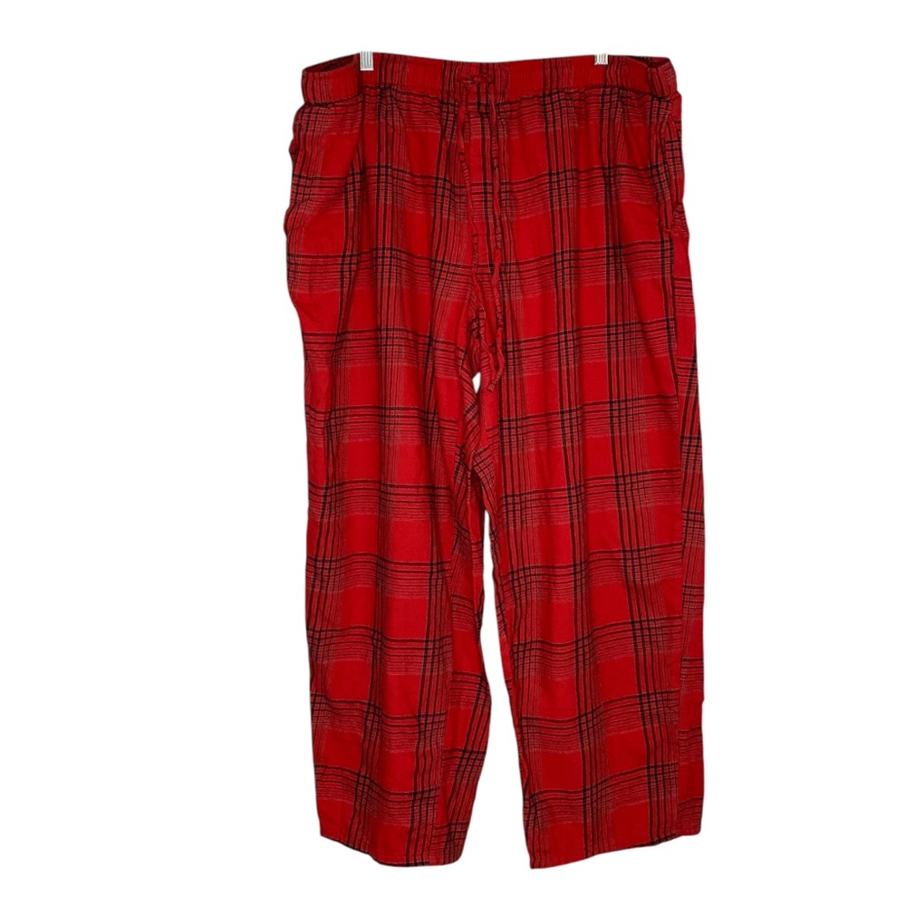 Lands’ End x Blake Shelton red and black plaid flannel pajamas bottoms. Size 2X